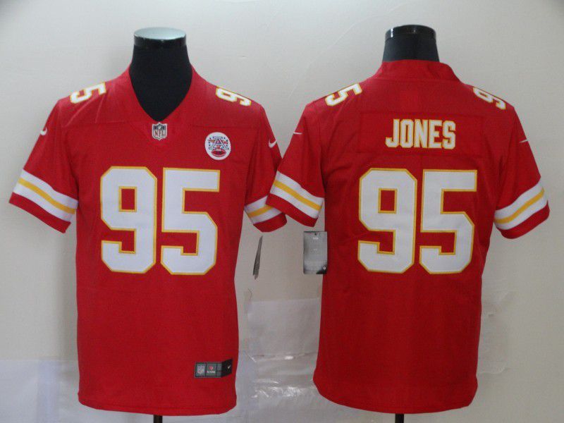Men Kansas City Chiefs #95 Jones Red Nike Vapor Untouchable Limited NFL Jersey